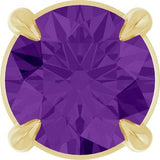 14K Gold Round Natural Amethyst Solitaire Slide Necklace or Pendant