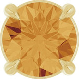 14K Gold Round Natural Citrine Solitaire Slide Necklace or Pendant