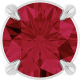 Platinum Round Lab-Grown Ruby Solitaire Slide Necklace or Pendant