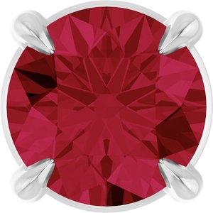 Platinum Round Lab-Grown Ruby Solitaire Slide Necklace or Pendant