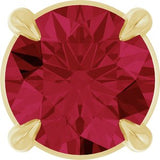 14K Gold Round Lab-Grown Ruby Solitaire Slide Necklace or Pendant