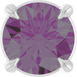14K Gold Round Lab-Grown Alexandrite Solitaire Slide Necklace or Pendant