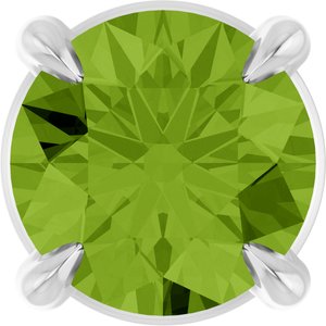Platinum Round Natural Peridot Solitaire Slide Necklace or Pendant