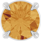 14K Gold Round Natural Citrine Solitaire Slide Necklace or Pendant