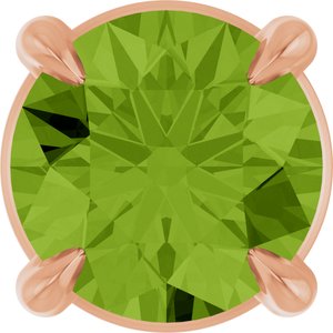 14K Gold Round Natural Peridot Solitaire Slide Necklace or Pendant