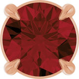 14K Gold Round Natural Mozambique Garnet Solitaire Slide Necklace or Pendant