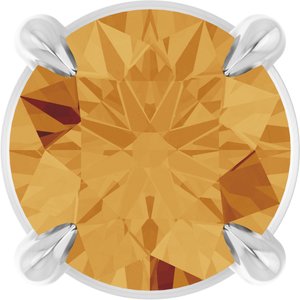 Platinum Round Natural Citrine Solitaire Slide Necklace or Pendant
