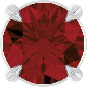 Platinum Round Natural Mozambique Garnet Solitaire Slide Necklace or Pendant