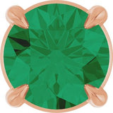 14K Gold Round Lab-Grown Emerald Solitaire Slide Necklace or Pendant