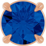 14K Gold Round Lab-Grown Blue Sapphire Solitaire Slide Necklace or Pendant