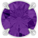 14K Gold Round Natural Amethyst Solitaire Slide Necklace or Pendant