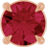 14K Gold Round Lab-Grown Ruby Solitaire Slide Necklace or Pendant