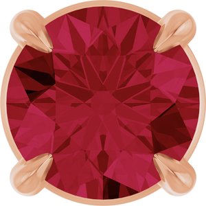14K Gold Round Lab-Grown Ruby Solitaire Slide Necklace or Pendant