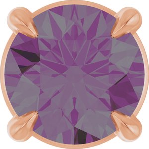 14K Gold Round Lab-Grown Alexandrite Solitaire Slide Necklace or Pendant