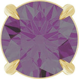 14K Gold Round Lab-Grown Alexandrite Solitaire Slide Necklace or Pendant