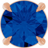 14K Gold Round Lab-Grown Blue Sapphire Solitaire Slide Necklace or Pendant