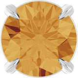 Platinum Round Natural Citrine Solitaire Slide Necklace or Pendant