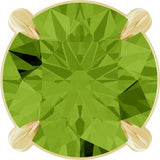 14K Gold Round Natural Peridot Solitaire Slide Necklace or Pendant