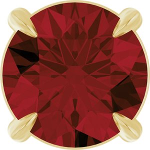 14K Gold Round Natural Mozambique Garnet Solitaire Slide Necklace or Pendant