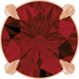 14K Gold Round Natural Mozambique Garnet Solitaire Slide Necklace or Pendant