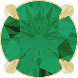 14K Gold Round Lab-Grown Emerald Solitaire Slide Necklace or Pendant