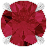 Platinum Round Lab-Grown Ruby Solitaire Slide Necklace or Pendant
