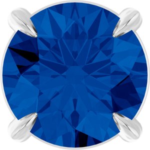 Platinum Round Lab-Grown Blue Sapphire Solitaire Slide Necklace or Pendant