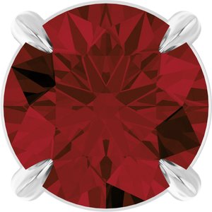 Platinum Round Natural Mozambique Garnet Solitaire Slide Necklace or Pendant