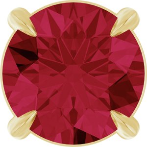 14K Gold Round Lab-Grown Ruby Solitaire Slide Necklace or Pendant