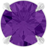 14K Gold Round Natural Amethyst Solitaire Slide Necklace or Pendant