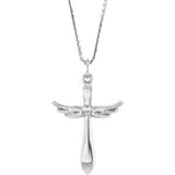 14K Gold Angel Wing Cross Necklace or Pendant