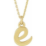 14K Gold Initial E Petite Necklace or Pendant