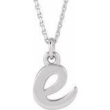 14K Gold Initial E Petite Necklace or Pendant