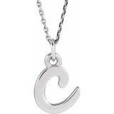 14K Gold Initial C Petite Necklace or Pendant