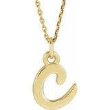 14K Gold Initial C Petite Necklace or Pendant