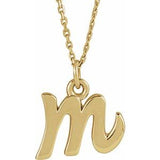 14K Gold Initial M Petite Necklace or Pendant