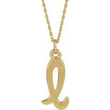 14K Gold Initial L Petite Necklace or Pendant