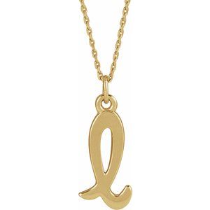 14K Gold Initial L Petite Necklace or Pendant