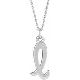 14K Gold Initial L Petite Necklace or Pendant