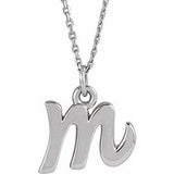 14K Gold Initial M Petite Necklace or Pendant