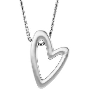 14K Gold Elongated Heart Necklace or Pendant