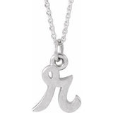 14K Gold Initial R Petite Necklace or Pendant