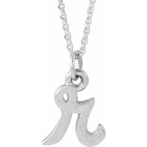 14K Gold Initial R Petite Necklace or Pendant