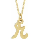 14K Gold Initial R Petite Necklace or Pendant