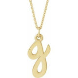 14K Gold Initial G Petite Necklace or Pendant