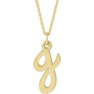 14K Gold Initial G Petite Necklace or Pendant