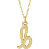 14K Gold Initial B Petite Necklace or Pendant