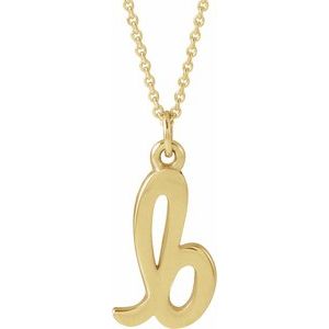 14K Gold Initial B Petite Necklace or Pendant
