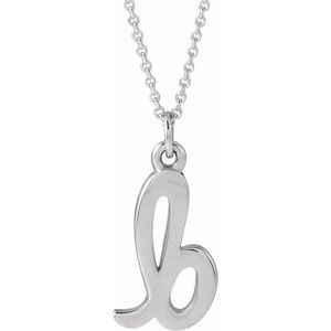 14K Gold Initial B Petite Necklace or Pendant