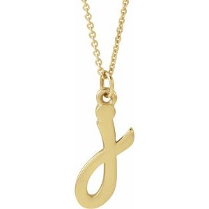 14K Gold Initial J Petite Necklace or Pendant